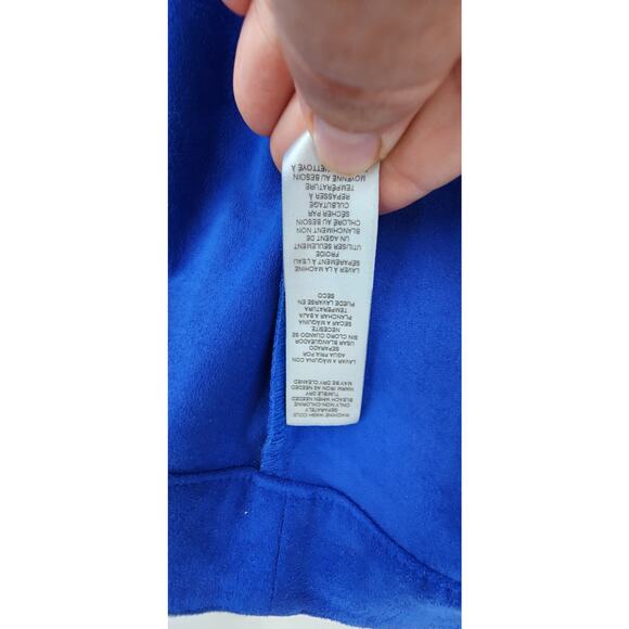 Chico's Faux Suede Blue Moto Style Jacket Size 3 Petite XL 16 - Picture 9 of 9